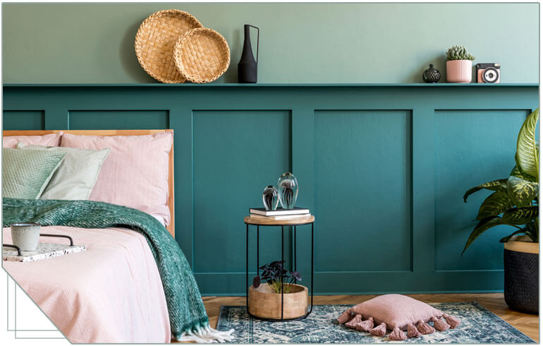Bedroom With Blue Accents