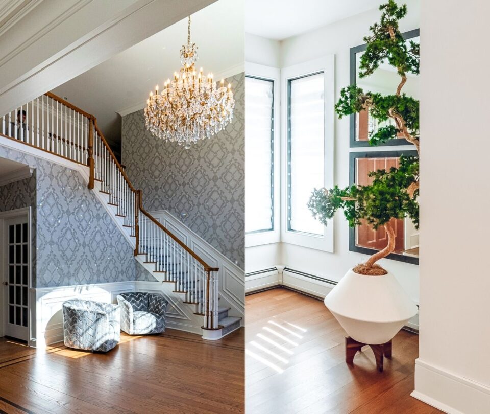two distinct entrance foyers of new jersey homes